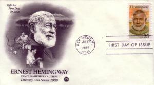 US FDC Sc.# 2418 Ernest Hemingway PCS L487