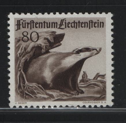 LIECHTENSTEIN 245 Hinged, 1950 Badger