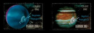 Uganda 1992 - OUTER SPACE - Set of 2 Stamps (Scott #1102 & 1107) - MNH