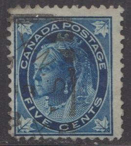 CANADA Scott # 70 - Used - 5 Cent Queen Victoria Leaf Issue