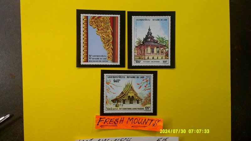 Laos 1970 Scott# 196, C65-C66 Complete Mint NH XF set of 3