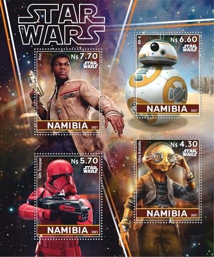 Stamps. Cinema. Space. Star Wars  2021 year 1+1 sheets perforated Namibia