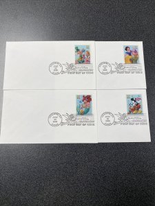 FDC #3912-15 The Art Of Disney- Celebration - 4 Covers 2005