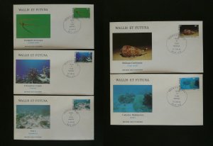 marine life set of 5 FDC Wallis & Futuna 1981  (50% discount possible)