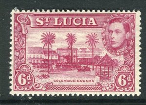 ST.LUCIA; 1938 early GVI portrait issue Mint hinged Shade of 6d. value