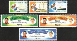 Nevis Sc #135-140 MNH