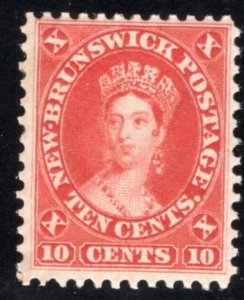 9, Scott, New Brunswick, Canada, 10c, vermillion, Queen Victoria, MNHOG