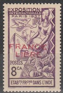 French India #135  F-VF Unused  CV $10.00  (A9577)