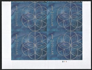 SC#5853 $1.00 Floral Geometry Plate Block: L#B1111 (2024) MNH