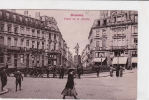 Belgium 1910 Place de la Liberte Scene Brussel Ex. Cancel Stamps Card ref R16284