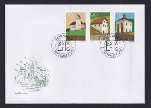 Liechtenstein   #1212-1214  FDC  2001  building preservation