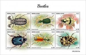 SIERRA LEONE - 2023 - Beetles - Perf 6v Sheet - Mint Never Hinged