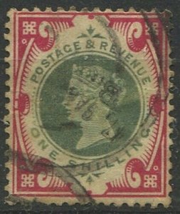 Great Britain 1900 SG214 1/- green and carmine QV #9 GU