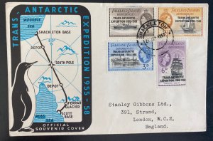 1957 Falkland Island First Day Cover To London England Trans Atlantic Expedition