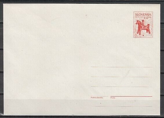 Slovenia, 1993 issue. Red Flute Postal Envelope. ^