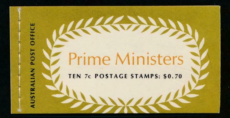 AUSTRALIA 515a & 517a MINT NH, BOOKLET PRIME MINISTERS .