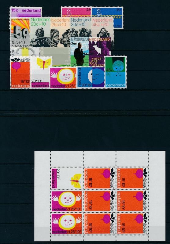 Netherlands Niederlande 1971 Year Set Complete incl. Miniature Sheet MNH