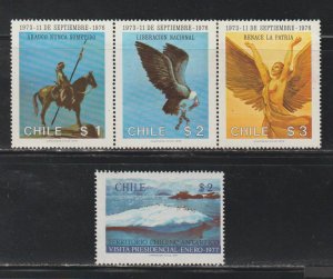 Chile SC 494-496a, 497 MNH