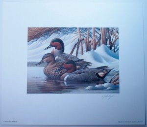 New Jersey 1988 Duck Hunting Permit $2.50 $5 Stamps Signed Artwork Folder Limitd