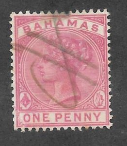 Bahamas Scott #27  Used 1p Queen Victoria 2017 CV $3.25