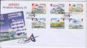 Jersey 2012, 'Aviation History' , Set of 6. , on FDC