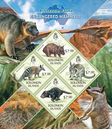 SOLOMON ISLANDS 2013 SHEET ENDANGERED MAMMALS WILDLIFE slm13418a