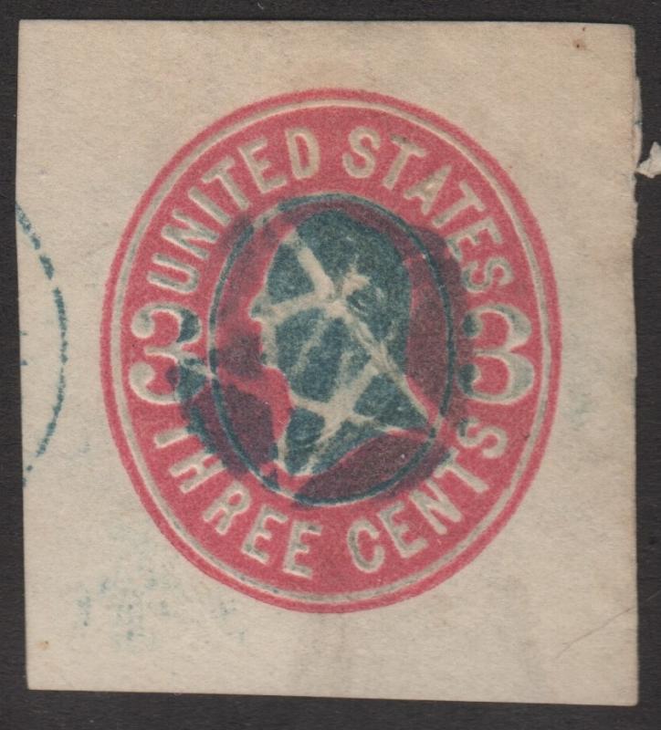 SC#U58 3¢ Washington Cut Square (1864) Used