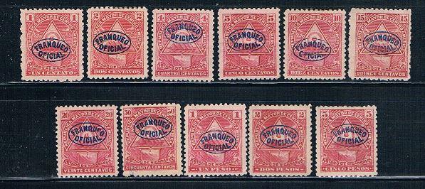 Nicaragua O118-28 MH Reprints set Map (N0358)+