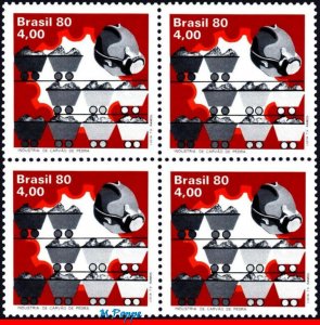 1684 BRAZIL 1980 ANTHRACITE INDUSTRY, COAL, MINE, RHM C-1135, BLOCK MNH