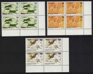 Somalia Prehistoric Rock Paintings Corner Blocks of 4 2002 MNH MI#946-948