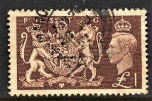 STAMP STATION PERTH GB #289 KGVI Definitive Used CV$18.00