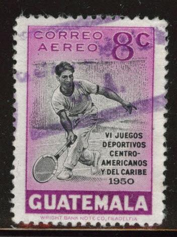 Guatemala  Scott C174 used  tennis airmail stamp 