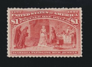 US 241 $1 Columbian Exposition Mint VF OG H SCV $1000