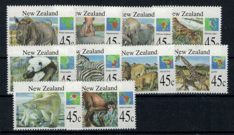 New Zealand 1994 SG1820-1829 Wild Animals - MNH