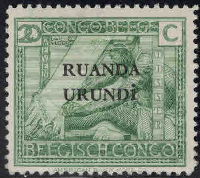 Ruanda-Urundi Scott 10 MH* stamp