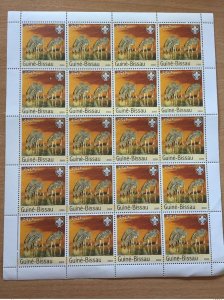 2003 Guinea-Bissau Mi. 2841 Sheet Fauna Zebras Zebras Local Wildlife franking RARE!-