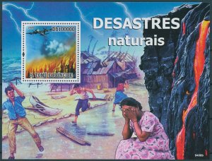 Sao Tome & Principe 2009 MNH Stamps Natural Disasters Aircraft Aviation 1v S/S