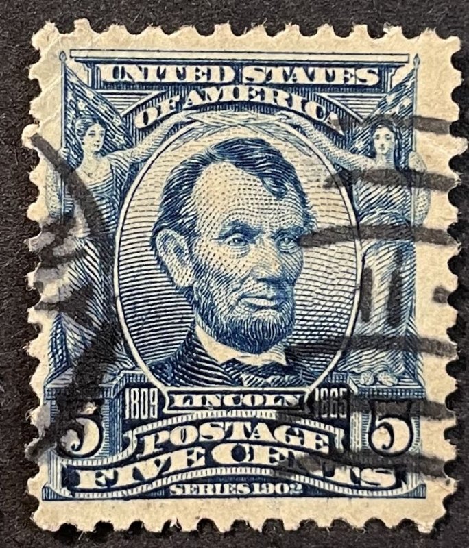 US #304 Used F/VF 5c Lincoln 1903 SCV~$2 [G21.3.2]