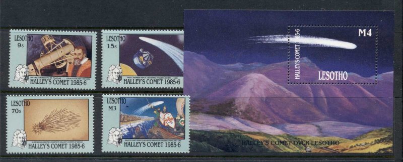 Lesotho 1986 Halley's Comet + MS MUH