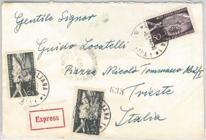 55983 -   YUGOSLAVIA -  POSTAL HISTORY:  EXPRESS COVER to ITALY  1956