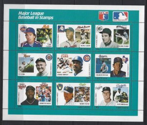 GRENADA - MAJOR LEAGUE BASEBALL FULL SHEETS MNH 