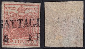 Lombardy-Venetia - 1850 - Scott #4f - used - Type II - BATTAGLIA pmk