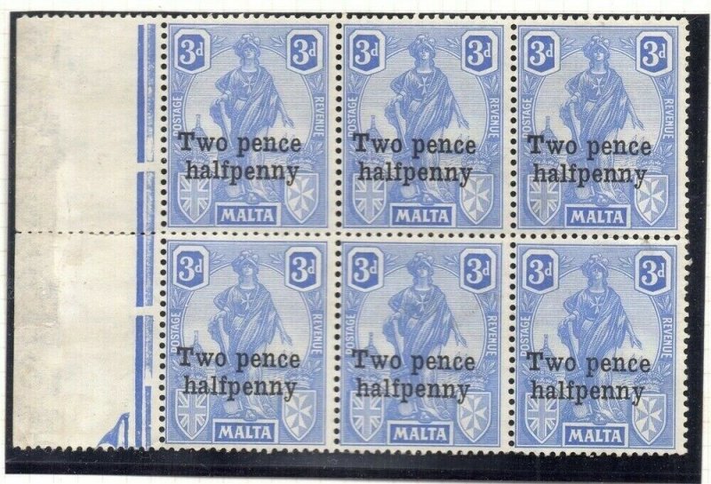 Malta 1925 Early Issue Fine Mint Hinged 2.5d. Surcharged 321584