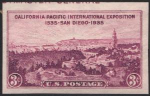 SC#778b 3¢ California-Pacific TIPEX Souvenir Sheet Single (1936) MNH