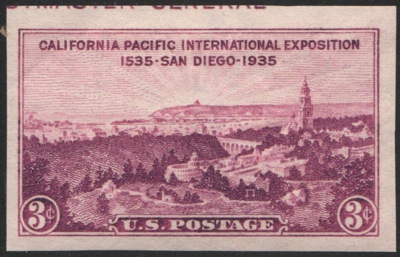 SC#778b 3¢ California-Pacific TIPEX Souvenir Sheet Single (1936) MNH