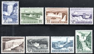 Iceland 289-96 - Mint-NH - 30a Waterfalls / Power Stations (1956) (cv $65.80)