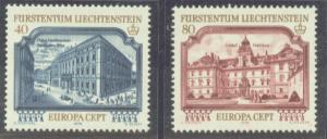 LIECHTENSTEIN  636-37 MNH 1978 EUROPA-CASTLE, PALACE