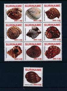 [SU1685] Suriname Surinam 2010 Marine life Seashells MNH