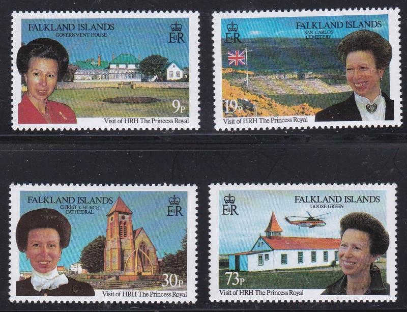 Falkland Islands # 649-652, Princess Anne's Royal Visit, NH, 1/2 Cat.