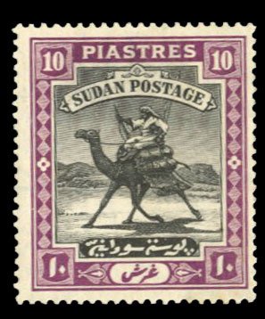 Sudan #27 Cat$25, 1911 10p deep violet and black, lightly hinged